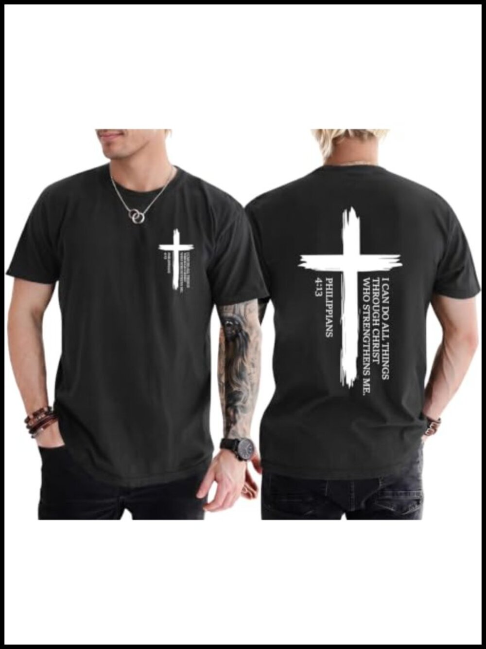 Men's Christian Graphic T-Shirt Cotton Blend Crew Neck Short Sleeve